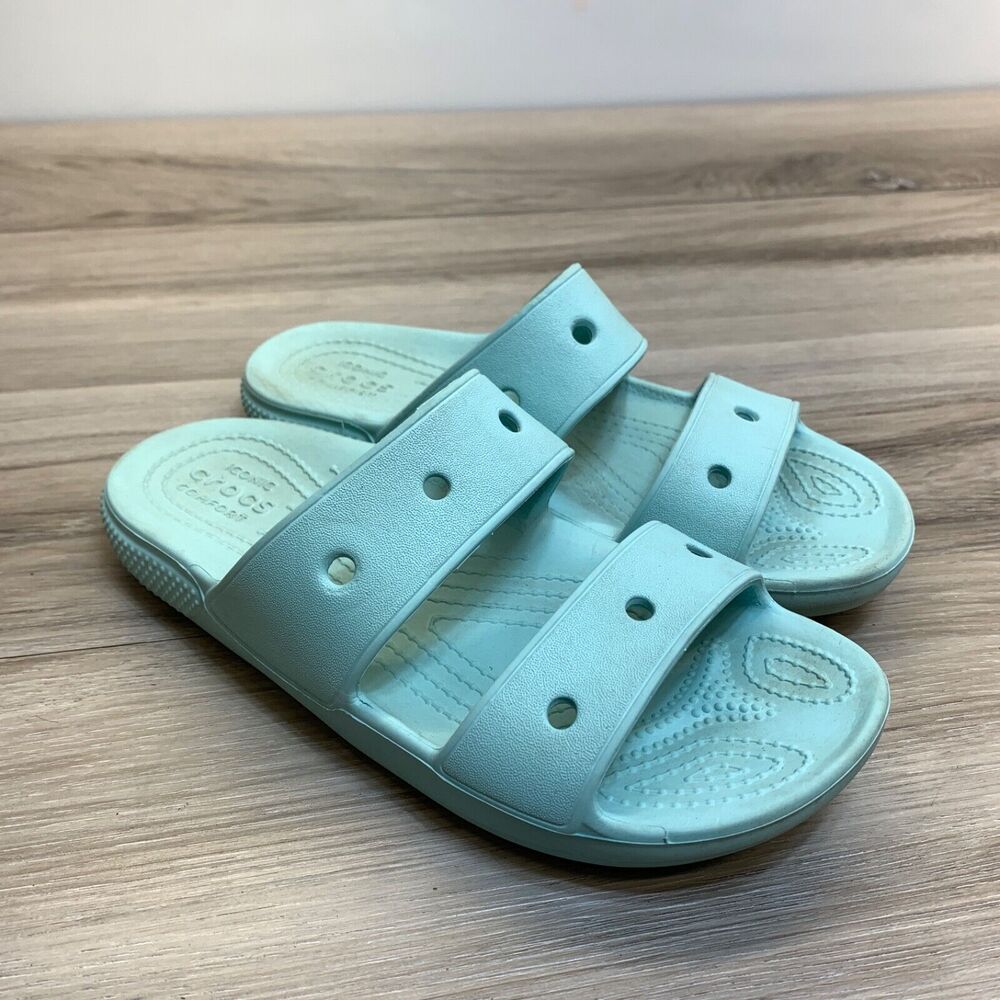 Crocs Classic 206761 Two-Strap Sandals Slides‎ Light Blue Mens 4  Womens 6